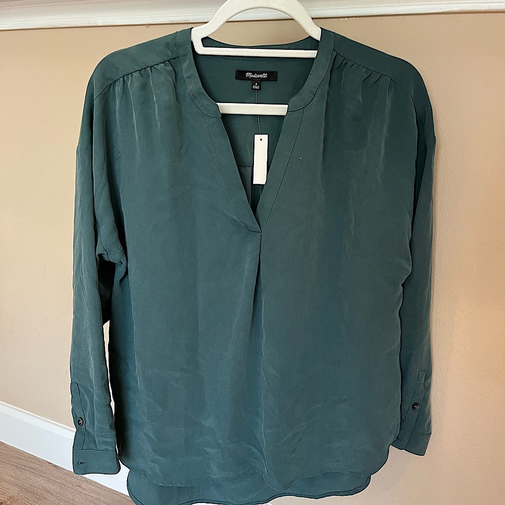 Madewell Dark Green Blouse - NWT